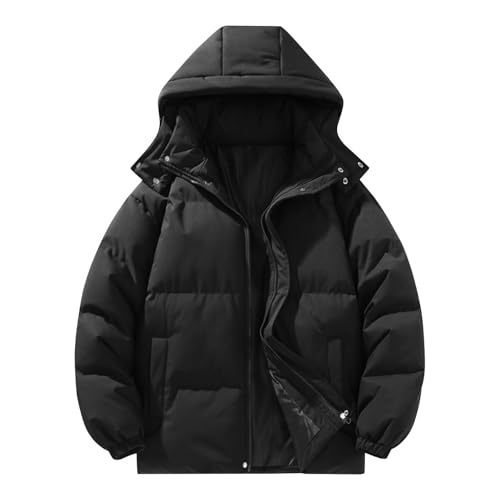 PODOLIXIA Winterjacke Damen mit Kapuze Warm Steppjacke Winter Outdoor Kapuzejacke Baumwolle Puffer Jacke Loose Daunenjacke Frauen Wattierte Jacke Übergangsjacke von PODOLIXIA