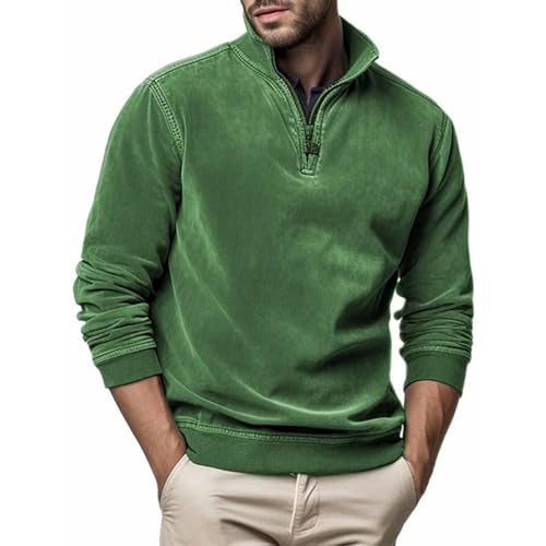 Sweatshirt Herren Geripptes Stehkragen mit Quarter Zip Troyer-Pullover Solid Color Weicher Relaxed Fit Tops Langarm Männer Herbst Winter Rippbündchen Casual Langarmshirts Sweatshirt Herren Geripptes Stehkragen mit Quarter Zip Troyer-Pullover Solid Color Weicher Relaxed Fit Tops Langarm Männer Herbst Winter Rippbündchen Casual Langarmshirts von PODOLIXIA