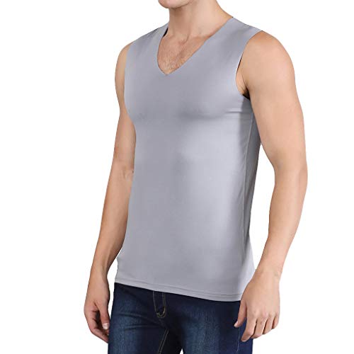 Tank Top Herren Ärmellose Achselshirt Einfarbig Muskelshirt Rundhalsausschnitt Sommer Freizeit Trägershirts Casual Locker Unterhemd Bodybuild Sportshirt Lässiges Sleeveless T-Shirts von PODOLIXIA