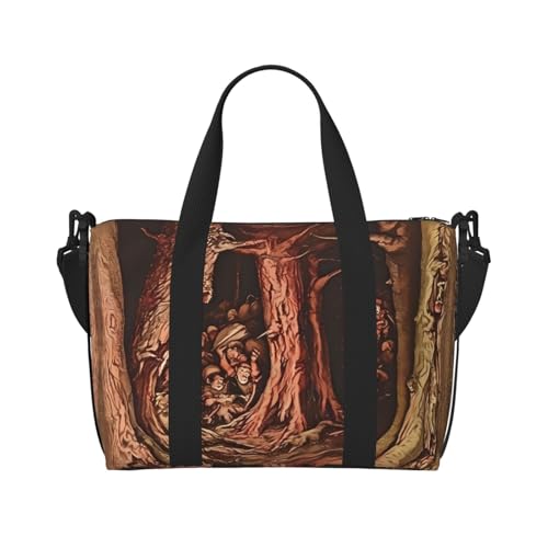 Poezjzw The Man In The Treehouse Reisetasche, Tragetasche, Handgepäck, wasserabweisend, Wochenendtasche, Übernachtungstasche, faltbar, Schwarz, Einheitsgröße von POEZJZW