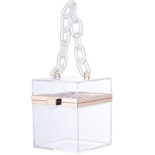 POFET Acryl Transparent Square Box Tasche Single Shoulder Messenger Bag für Mädchen - Transparente Farbe von POFET