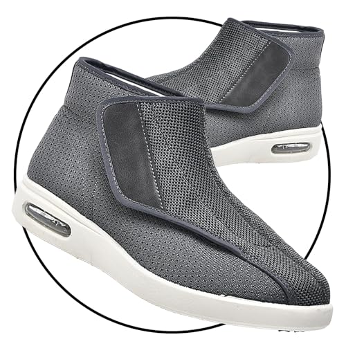 Diabetiker Schuhe Herren und Damen Orthopädische Schuhe Verstellbare Breite Sandalen Verbandschuhe Orthopädische Einlegesohle Klettverschluss (Color : Gray, Size : 39 EU) von POFH