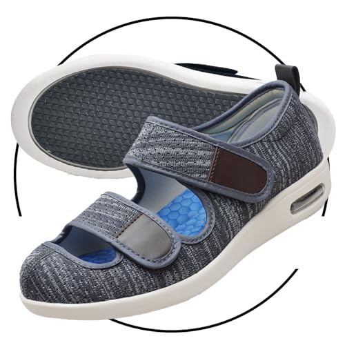 Geschwollene Füße Diabetes Walking Schuhe Bogen Unterstützung Orthopädische Turnschuhe Medizinische Schuhe Rehaschuhe Diabetiker Schuhe Herren (Color : Darkgrey, Size : 41 EU) von POFH