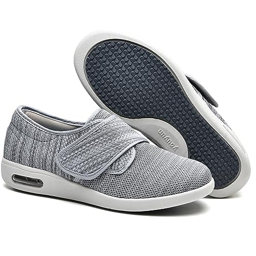 Hallux Valgus Schuhe Damen Orthopädische Schuhe Damen Air Cushion Slip On Walking Shoes Orthopedic Diabetic Freizeit Laufschuhe Atmungsaktiv Mesh Sandals Turnschuhe (Color : LightGrey, Size : 40 EU von POFH