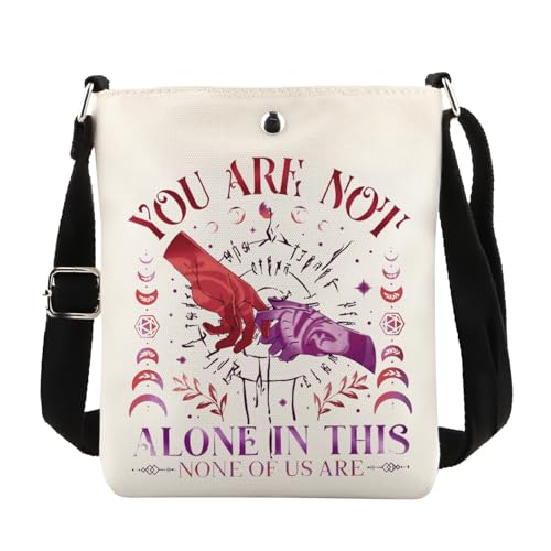 POFULL BG3 inspirierte Umhängetasche Astarion High Elf Gaming Geschenk Astarion Rogue Geschenk You Are Not Alone In This Messenger Bag, You Are Not, 0 von POFULL