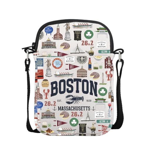 POFULL Boston Accent Gift Massachusetts Lover Gift Boston State Trip Messenger Bag Boston Massachusetts Crossbody Bag, Boston Est von POFULL