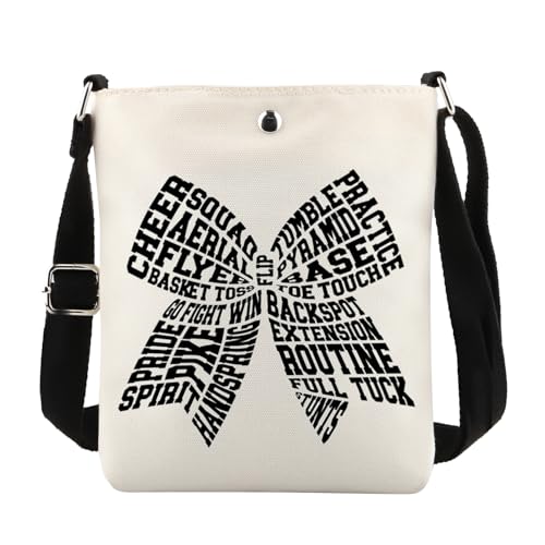 POFULL Cheer Messenger Bag Cheerleader Geschenk Cheerleading Geschenk Cheer Word Crossbody Bag, Cheer Practice, 0 von POFULL