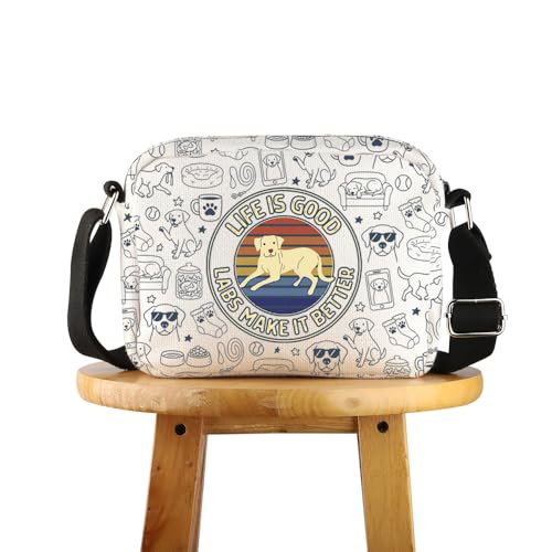 POFULL Labrador Retriever Geschenk Labrador Liebhaber Geschenk Life is Good Labs Make It Better Crossbody Bag, Life is Good, 0 POFULL Labrador Retriever Geschenk Labrador Liebhaber Geschenk Life is Good Labs Make It Better Crossbody Bag, Life is Good, 0 von POFULL