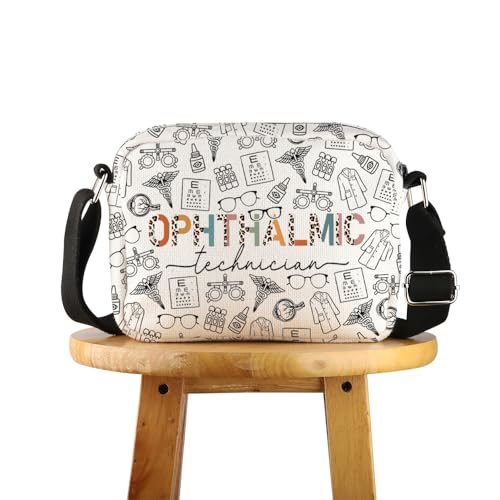 POFULL Optometrie Geschenk Optiker Abschluss Geschenk Augenarzt Vision Merch Optometrischer Techniker Crossbody Bag, Ophthalmic Hcross, 0 von POFULL