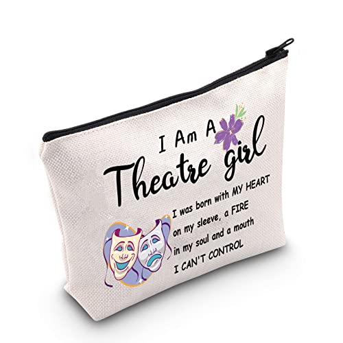 POFULL Theatermädchen Kosmetiktasche Drama Geschenk Komödie Tragödie Make-up Tasche für Schauspielerin Theater, Theater Girl Tasche von POFULL