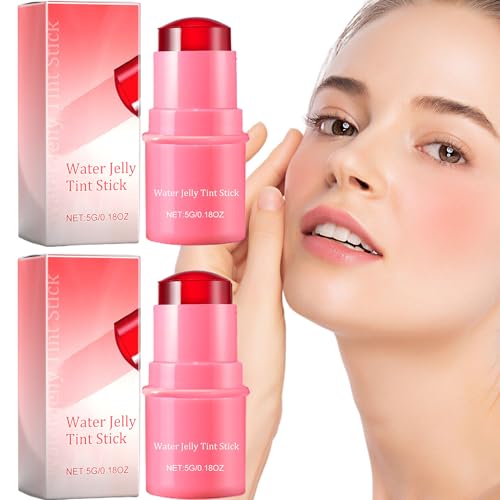 Milk Cooling Water Jelly Tint - Milk Jelly Blush, Jelly Blush Stick, Milk Water Jelly Tint, Sheer Lip & Cheek Stain - Buildable Watercolor Finish - 1,000+ Swipes Per Stick (Red) von POHDHK
