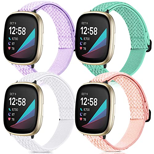 4 Stück dehnbare Bänder kompatibel mit Fitbit Versa 3Fitbit Versa 4Fitbit Sense 2Fitbit Sense Armbänder Damen Herren, verstellbare, elastische, atmungsaktive Schlaufe Nylon Ersatzbänder für Fitbit 4 Stück dehnbare Bänder kompatibel mit Fitbit Versa 3Fitbit Versa 4Fitbit Sense 2Fitbit Sense Armbänder Damen Herren, verstellbare, elastische, atmungsaktive Schlaufe Nylon Ersatzbänder für Fitbit von POHNUI