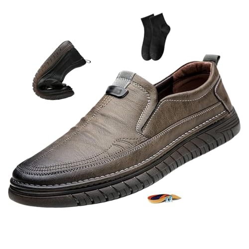Herren-Mokassins aus Leder, zum Reinschlüpfen, lässig, Business-Schuhe, bequem, atmungsaktiv, weich, Anzugschuhe, Fahren, Walking-Turnschuhe, khaki, 43 EU Herren-Mokassins aus Leder, zum Reinschlüpfen, lässig, Business-Schuhe, bequem, atmungsaktiv, weich, Anzugschuhe, Fahren, Walking-Turnschuhe, khaki, 43 EU von POIOZXD