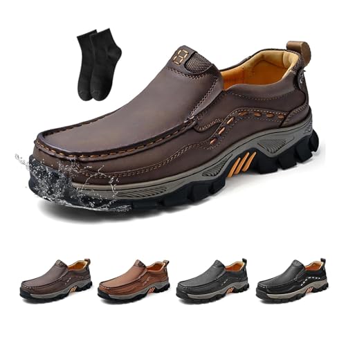 Orthopädische Herren-Schlupfschuhe, Leder, weich, leicht, Fahrschuhe, rutschfest, Business, Freizeit, Reisen, Arbeitsschuhe für Wandern, Reisen, Outdoor, dunkelbraun, 43 EU Orthopädische Herren-Schlupfschuhe, Leder, weich, leicht, Fahrschuhe, rutschfest, Business, Freizeit, Reisen, Arbeitsschuhe für Wandern, Reisen, Outdoor, dunkelbraun, 43 EU von POIOZXD