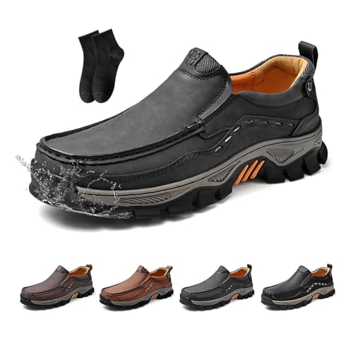 Orthopädische Herren-Schlupfschuhe, Leder, weich, leicht, Fahrschuhe, rutschfest, Business, Freizeit, Reisen, Arbeitsschuhe für Wandern, Reisen, Outdoor, dunkelgrau, 43 EU Orthopädische Herren-Schlupfschuhe, Leder, weich, leicht, Fahrschuhe, rutschfest, Business, Freizeit, Reisen, Arbeitsschuhe für Wandern, Reisen, Outdoor, dunkelgrau, 43 EU von POIOZXD