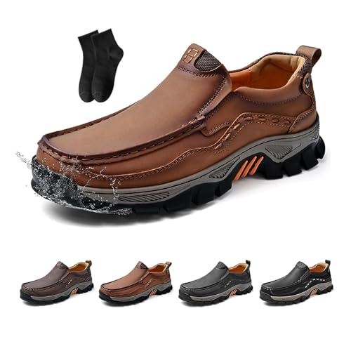 Orthopädische Herren-Schlupfschuhe, Leder, weich, leicht, Fahrschuhe, rutschfest, Business, Freizeit, Reisen, Arbeitsschuhe für Wandern, Reisen, Outdoor, hellbraun, 43 EU Orthopädische Herren-Schlupfschuhe, Leder, weich, leicht, Fahrschuhe, rutschfest, Business, Freizeit, Reisen, Arbeitsschuhe für Wandern, Reisen, Outdoor, hellbraun, 43 EU von POIOZXD