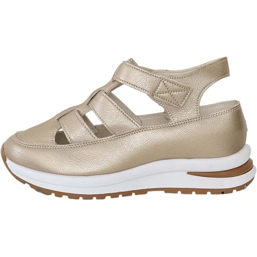POIOZXD Atmungsaktive Plateau-Sandalen mit Keilabsatz für Damen, weite Passform, geschlossene Zehenpartie, orthopädische Sandalen für Damen, Sommer, verstellbar, Leder, weiße Sandalen für Damen, A3 POIOZXD Atmungsaktive Plateau-Sandalen mit Keilabsatz für Damen, weite Passform, geschlossene Zehenpartie, orthopädische Sandalen für Damen, Sommer, verstellbar, Leder, weiße Sandalen für Damen, A3 von POIOZXD