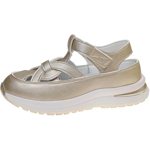 POIOZXD Atmungsaktive Plateau-Sandalen mit Keilabsatz für Damen, weite Passform, geschlossene Zehenpartie, orthopädische Sandalen für Damen, Sommer, verstellbar, Leder, weiße Sandalen für Damen, A8 POIOZXD Atmungsaktive Plateau-Sandalen mit Keilabsatz für Damen, weite Passform, geschlossene Zehenpartie, orthopädische Sandalen für Damen, Sommer, verstellbar, Leder, weiße Sandalen für Damen, A8 von POIOZXD