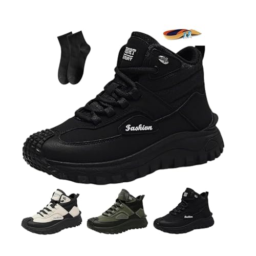 POIOZXD Thefirstyoung Herren-Arbeitsstiefel, orthopädische Stiefel für Herren, breite Zehenstütze, orthopädische Wander-Sneaker, pannensicher, Schlupfschuhe, Schwarz , 43 EU von POIOZXD