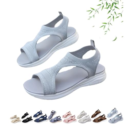 POIOZXD Waschbare orthopädische Slingback-Sandalen für Damen, Sommer, offene Zehenpartie, orthopädische Laufsandalen, orthopädische Schlupfschuhe, bequeme Wanderschuhe, hellgrau, 42.5 EU POIOZXD Waschbare orthopädische Slingback-Sandalen für Damen, Sommer, offene Zehenpartie, orthopädische Laufsandalen, orthopädische Schlupfschuhe, bequeme Wanderschuhe, hellgrau, 42.5 EU von POIOZXD