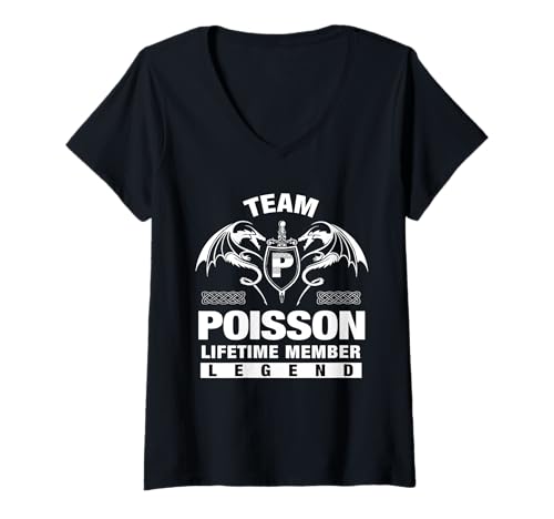 Damen Team Gift – Lebenslange Mitgliedsgeschenke T-Shirt mit V-Ausschnitt von POISSON FAMILY Idea Gifts