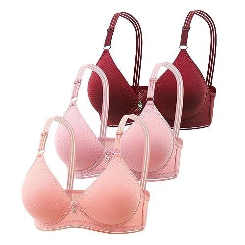 3er Pack BHS Damen Ohne Bügel Push Up Super Gather BH Wireless Seamless Sport Bügelloser Stütz BH Lifting Anti-Sagging Wireless Adjustable Keine Schlaffen Brüste Comfit BHS Nahtlos Unsichtbar BH von POIUIYQA