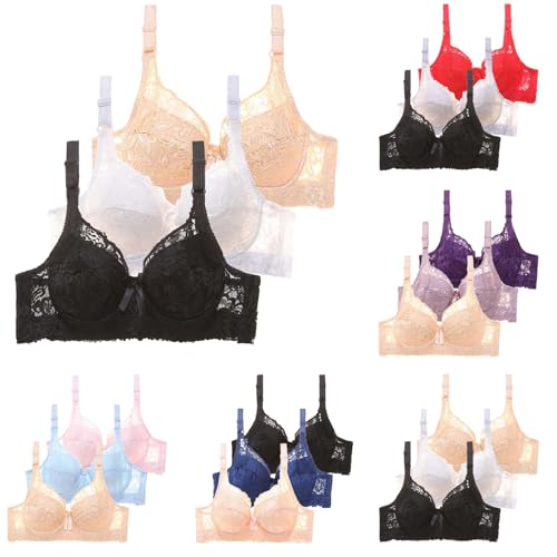 3er Pack BHS Damen mit Bügel Push Up BH Set Frauen Sexy Bustier Crop Top Sport-BHS Trainings-BH mit verstellbarem für Alltag Yoga Fitness Sport Outdoor Der Bequeme, Flexible Damen BH von POIUIYQA