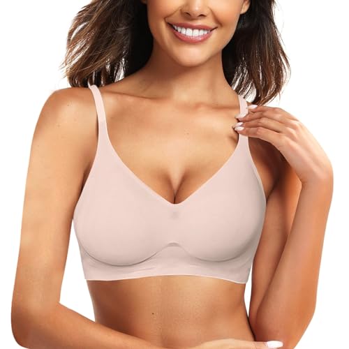 BH Damen ohne Bügel Seamless Bequemer Minimizer BHS Soft Schlaf T Shirt BH Push Up Bügellos Nahtloser Bralette Comfy Bra von POIUIYQA