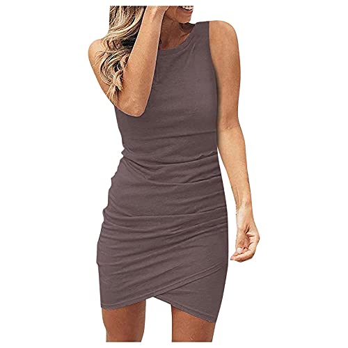 Damen Bodycon Kleid Kurz Enges Wickelkleid Kurzarm Sommerkleid Mini T Shirt Kleid Sexy Elegant Kleid Vintage Boho Strandkleider von POIUIYQA