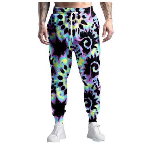 POIUIYQA 80er-Jahre-Kostüme für Herren Jogginghose Freizeithose Laufhose mit Kordelzug 90er-Jahre Outfit für Herren von POIUIYQA