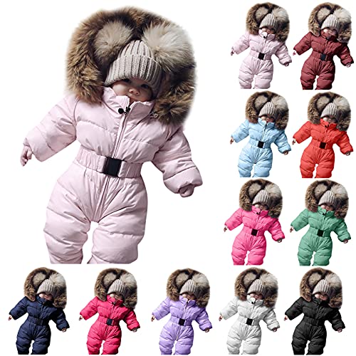 POIUIYQA Baby Kinder Winterjacke Baby Mantel mit Kapuze Puffer Jacket Infant Romper Suit Warm Hooded Snowsuit Jumpsuit Down Coat Romper Padded Outwear Outwear von POIUIYQA