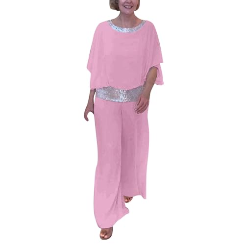 POIUIYQA Damen Pailletten Anzug Zweiteiliger Blazer und Hose Business Hosenanzug Slim Fit Streetwear Damenanzug 2 Set Festlich Pailletten Sets von POIUIYQA