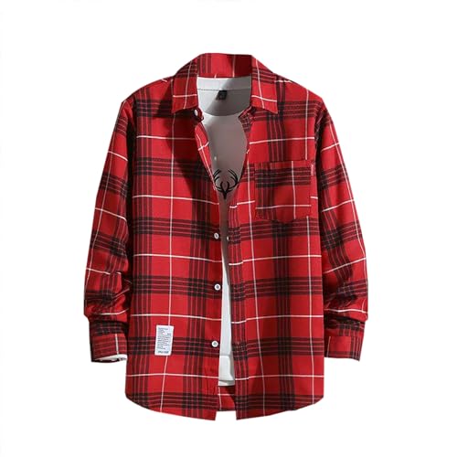 POIUIYQA Herren Dünnes Sommerhemd Herren HolzfäLlerhemd Karohemd Baumwolle Langarm Arbeitshemd Regular Fit HolzfäLler-Karohemd Mit Doppeltasche Outdoor Vintage Kariert Freizeithemden HolzfäLlerhemd POIUIYQA Herren Dünnes Sommerhemd Herren HolzfäLlerhemd Karohemd Baumwolle Langarm Arbeitshemd Regular Fit HolzfäLler-Karohemd Mit Doppeltasche Outdoor Vintage Kariert Freizeithemden HolzfäLlerhemd von POIUIYQA