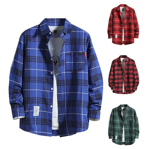 POIUIYQA Herren Dünnes Sommerhemd Herren HolzfäLlerhemd Karohemd Baumwolle Langarm Arbeitshemd Regular Fit HolzfäLler-Karohemd Mit Doppeltasche Outdoor Vintage Kariert Freizeithemden HolzfäLlerhemd POIUIYQA Herren Dünnes Sommerhemd Herren HolzfäLlerhemd Karohemd Baumwolle Langarm Arbeitshemd Regular Fit HolzfäLler-Karohemd Mit Doppeltasche Outdoor Vintage Kariert Freizeithemden HolzfäLlerhemd von POIUIYQA