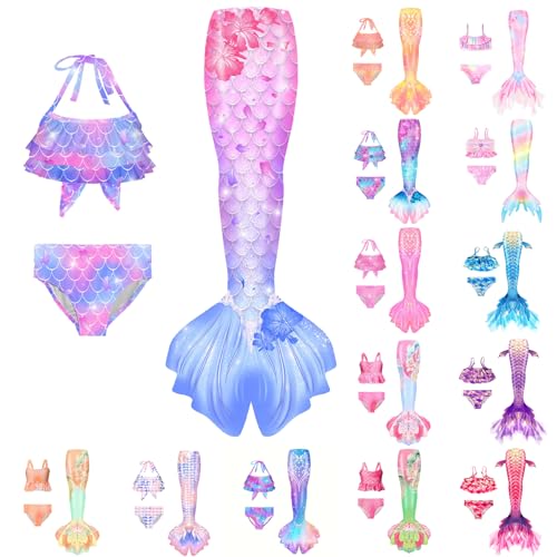 POIUIYQA 𝙈eerjung𝙛rau 𝙁losse 𝙈ädchen mit Bikini Sommer 𝙈ono𝙛losse Kostüm Schwimm𝙁lossen Kinder Hawaiian Strand Bademode 𝙁ischschwanz Schwimmanzug Cosplay Kostüme für Mädchen 5-15 Jahre POIUIYQA 𝙈eerjung𝙛rau 𝙁losse 𝙈ädchen mit Bikini Sommer 𝙈ono𝙛losse Kostüm Schwimm𝙁lossen Kinder Hawaiian Strand Bademode 𝙁ischschwanz Schwimmanzug Cosplay Kostüme für Mädchen 5-15 Jahre von POIUIYQA