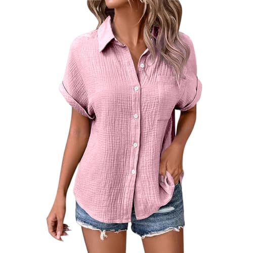 POIUIYQA Musselin Bluse Damen Musselin Hemd Bluse für Damen Elegant Leinenbluse Tuniken Sommer Oberteile Kurzarm Longbluse Oversized Hemdbluse Freizeit Tshirt Teenager Mädchen Frauen POIUIYQA Musselin Bluse Damen Musselin Hemd Bluse für Damen Elegant Leinenbluse Tuniken Sommer Oberteile Kurzarm Longbluse Oversized Hemdbluse Freizeit Tshirt Teenager Mädchen Frauen von POIUIYQA