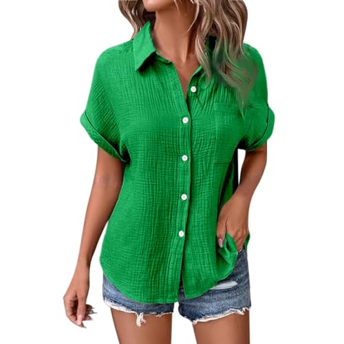 POIUIYQA Musselin Bluse Damen Musselin Hemd Bluse für Damen Elegant Leinenbluse Tuniken Sommer Oberteile Kurzarm Longbluse Oversized Hemdbluse Freizeit Tshirt Teenager Mädchen Frauen POIUIYQA Musselin Bluse Damen Musselin Hemd Bluse für Damen Elegant Leinenbluse Tuniken Sommer Oberteile Kurzarm Longbluse Oversized Hemdbluse Freizeit Tshirt Teenager Mädchen Frauen von POIUIYQA