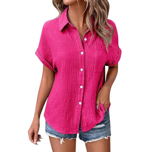 POIUIYQA Musselin Bluse Damen Musselin Hemd Bluse für Damen Elegant Leinenbluse Tuniken Sommer Oberteile Kurzarm Longbluse Oversized Hemdbluse Freizeit Tshirt Teenager Mädchen Frauen POIUIYQA Musselin Bluse Damen Musselin Hemd Bluse für Damen Elegant Leinenbluse Tuniken Sommer Oberteile Kurzarm Longbluse Oversized Hemdbluse Freizeit Tshirt Teenager Mädchen Frauen von POIUIYQA
