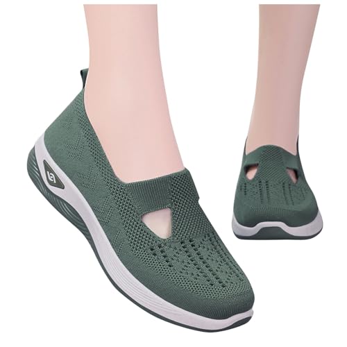 POIUIYQA Orthopädische Schuhe Damen Sommer Bequeme Diabetiker Schuhe Leichte Atmungsaktive Sneaker Laufschuhe Turnschuhe Breite Füße Slide Sportschuhe Walkingschuhe Gesundheitsschuh Mesh Trainer von POIUIYQA