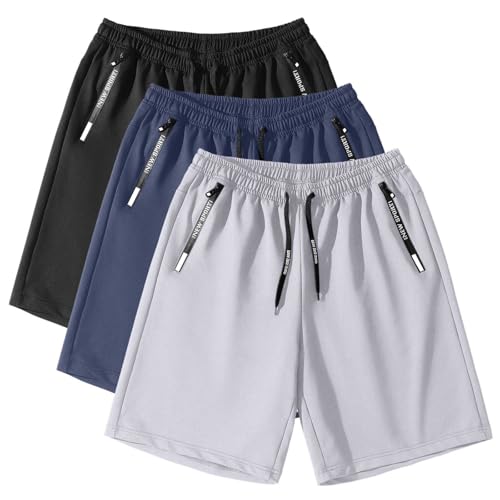 POIUIYQA Sporthose Herren Kurz Hosen Sommer Shorts Schnelltrocknend Leicht Sport Trainingshose Laufhose Gym Jogginghose Mit Taschen von POIUIYQA