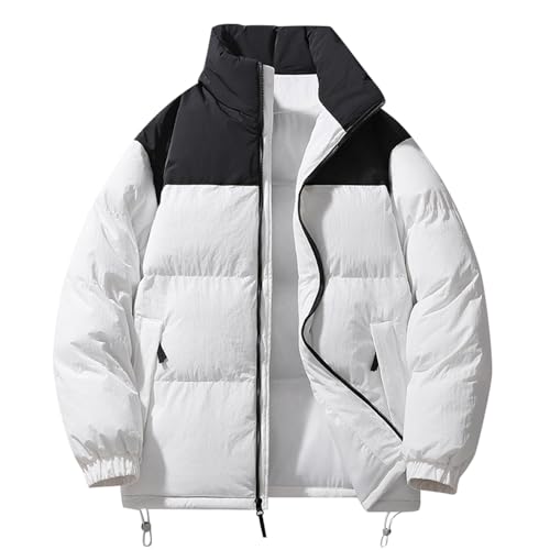 POIUIYQA Steppjacke Herren Puffer Jacke mit Kapuze Warm Gefüttert Winterjacke Lässig Outdoor Daunenjacken Kapuzenjacke Freizeit Baumwolle Zipper Wintermantel Softshelljacke von POIUIYQA