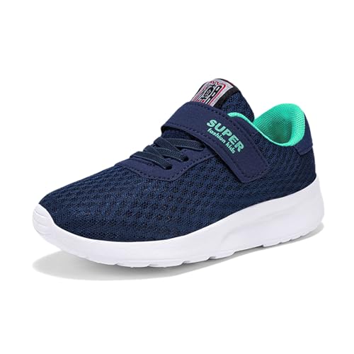 POIUIYQA Turnschuhe Mädchen Sportschuhe Mädchen Turnschuhe Jungen Laufschuhe Mesh Atmungsaktiv Hallenschuhe Kinder Tennisschuhe Leicht Outdoor Fitness Sneaker von POIUIYQA