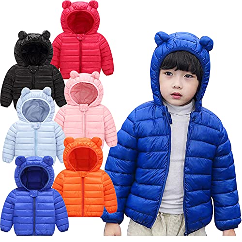 POIUIYQA Winterjacke Baby Kinder Mantel mit Kapuze Jacke Warm Baby Niedlich Plüsch Bärenohren Jungen Mädchen Baumwolljacke von POIUIYQA