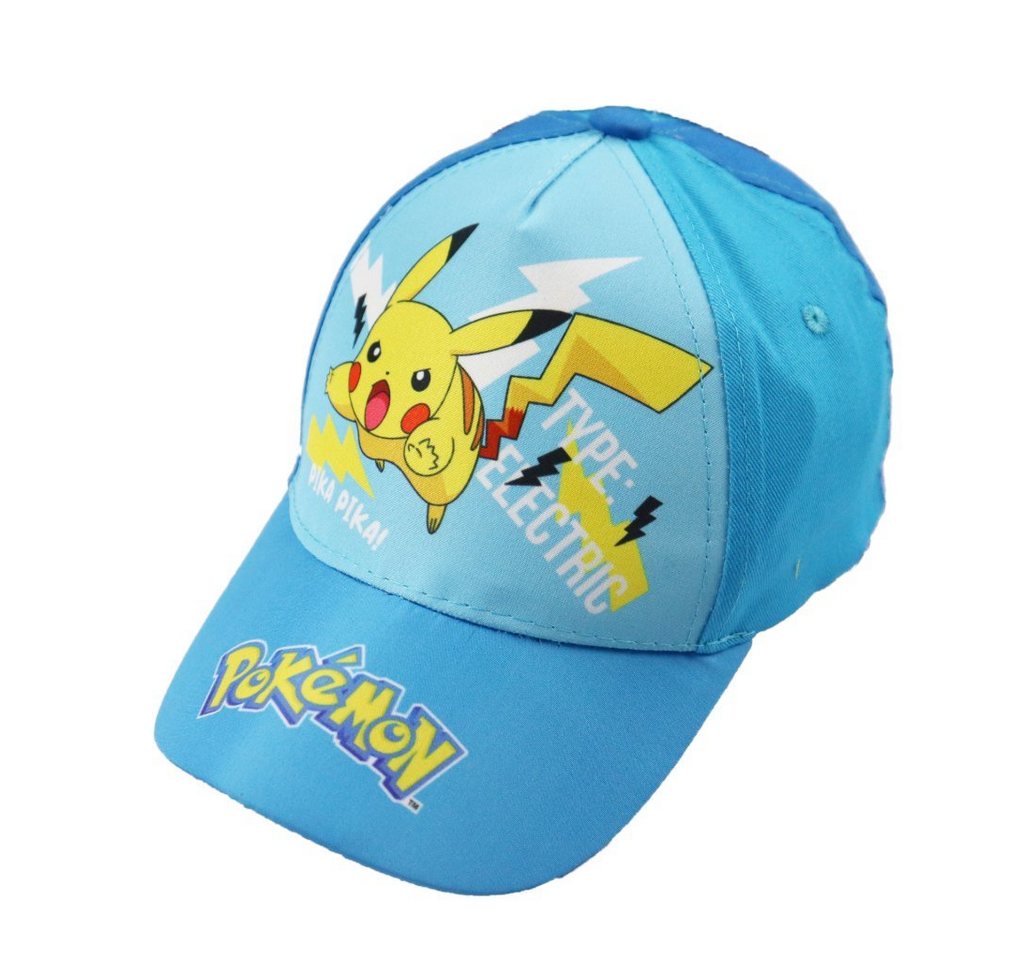 POKÉMON Baseball Cap Pokemon Pikachu Kinder Basecap Gr. 52 bis 54, 100% Baumwolle von POKÉMON