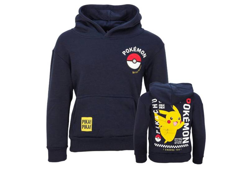 POKÉMON Kapuzenpullover Pokemon Pikachu Kinder Jungen Hoodie Pulli Gr. 98 bis 128 von POKÉMON