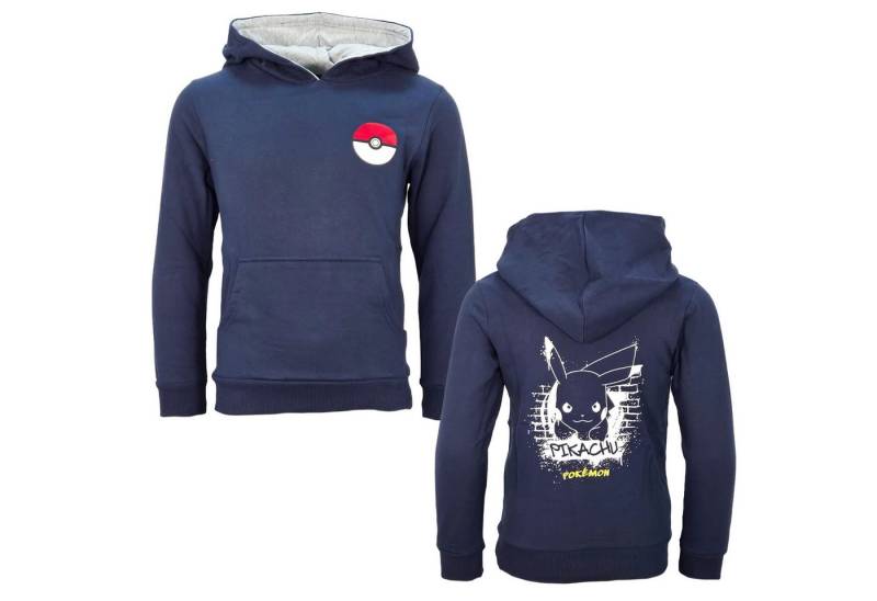 POKÉMON Kapuzenpullover Pokemon Pikachu Kinder Jungen Hoodie Pulli Kapuzenpullover Gr. 104 bis 152 - 100% Baumwolle von POKÉMON