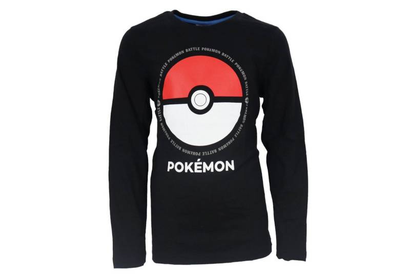POKÉMON Langarmshirt Pokemon Pokeball Jungen langarm T-Shirt Gr. 140 bis 164 Baumwolle von POKÉMON