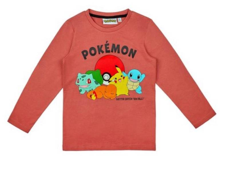 POKÉMON Langarmshirt in hellrot von POKÉMON
