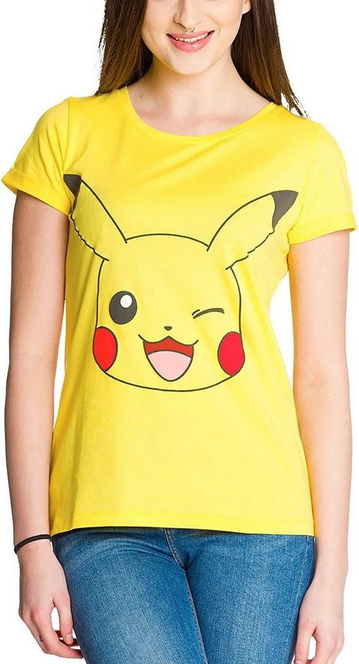 POKÉMON Print-Shirt PIKACHU T-Shirt Damen Gelb Pokemon von POKÉMON