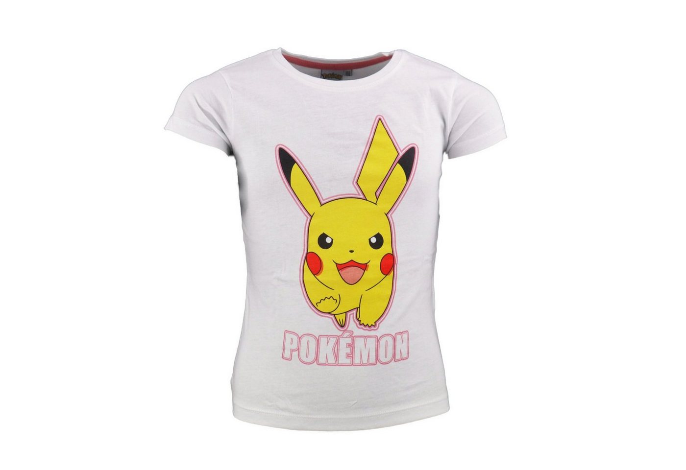 POKÉMON T-Shirt Pokemon Pikachu Mädchen Kinder Shirt Gr. 110 bis 152, 100% Baumwolle, Rosa oder Weiß von POKÉMON